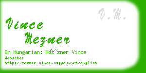 vince mezner business card